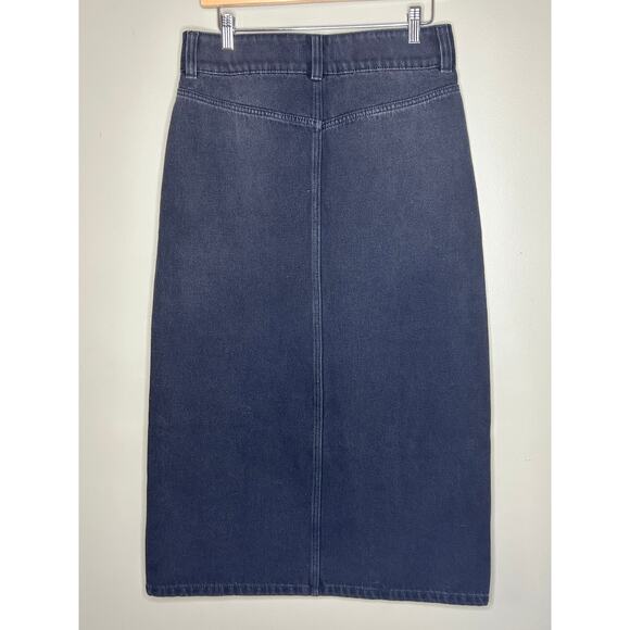 Free People We The Free Black Denim Madison Midi Slit Skirt Size 27 / Small - Picture 6 of 9